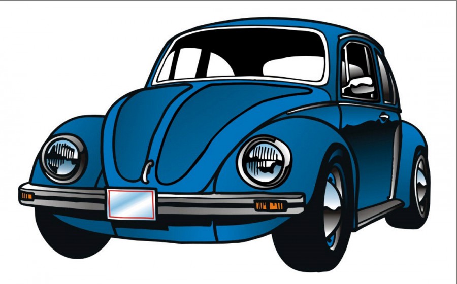 Машина синего цвета Жук - картинка №12012