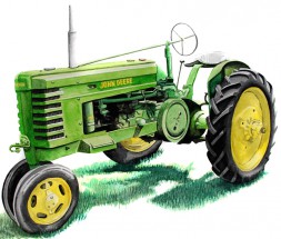 Зеленый трактор - картинка					№10634