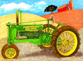 Ретро трактор - картинка					№13509