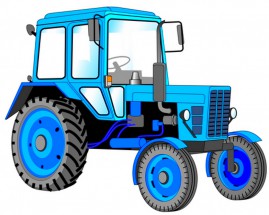 Синий трактор - картинка					№10187