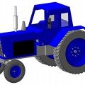 Ярко синий трактор - картинка №10001