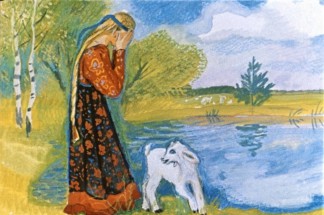 Аленушка плачет над козленком - картинка					№12165