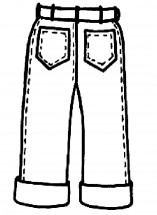 Джинсовые брюки - раскраска					№10732