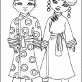 Киргизский костюм - раскраска №7538