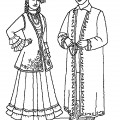Татарский костюм - раскраска №5318