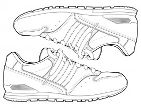 Классические кроссовки - раскраска					№13495