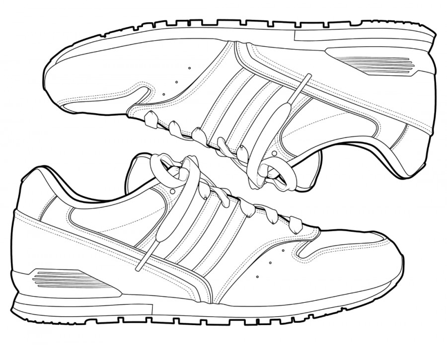 Классические кроссовки - раскраска №13495