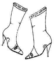 Сапоги на каблуках - раскраска					№13110