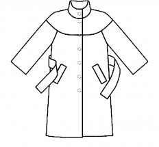Женское пальто - раскраска					№4936