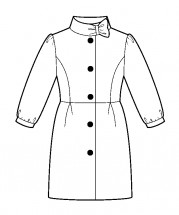 Пальто приталенное - раскраска					№9630