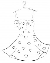 Коктейльное платье - раскраска					№4942
