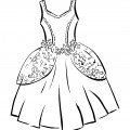 Королевское платье - раскраска №11413