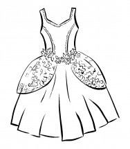 Королевское платье - раскраска					№11413