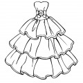 Платье принцессы - раскраска №11098