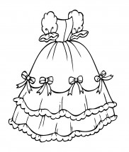 Платье с бантиками - раскраска					№13934