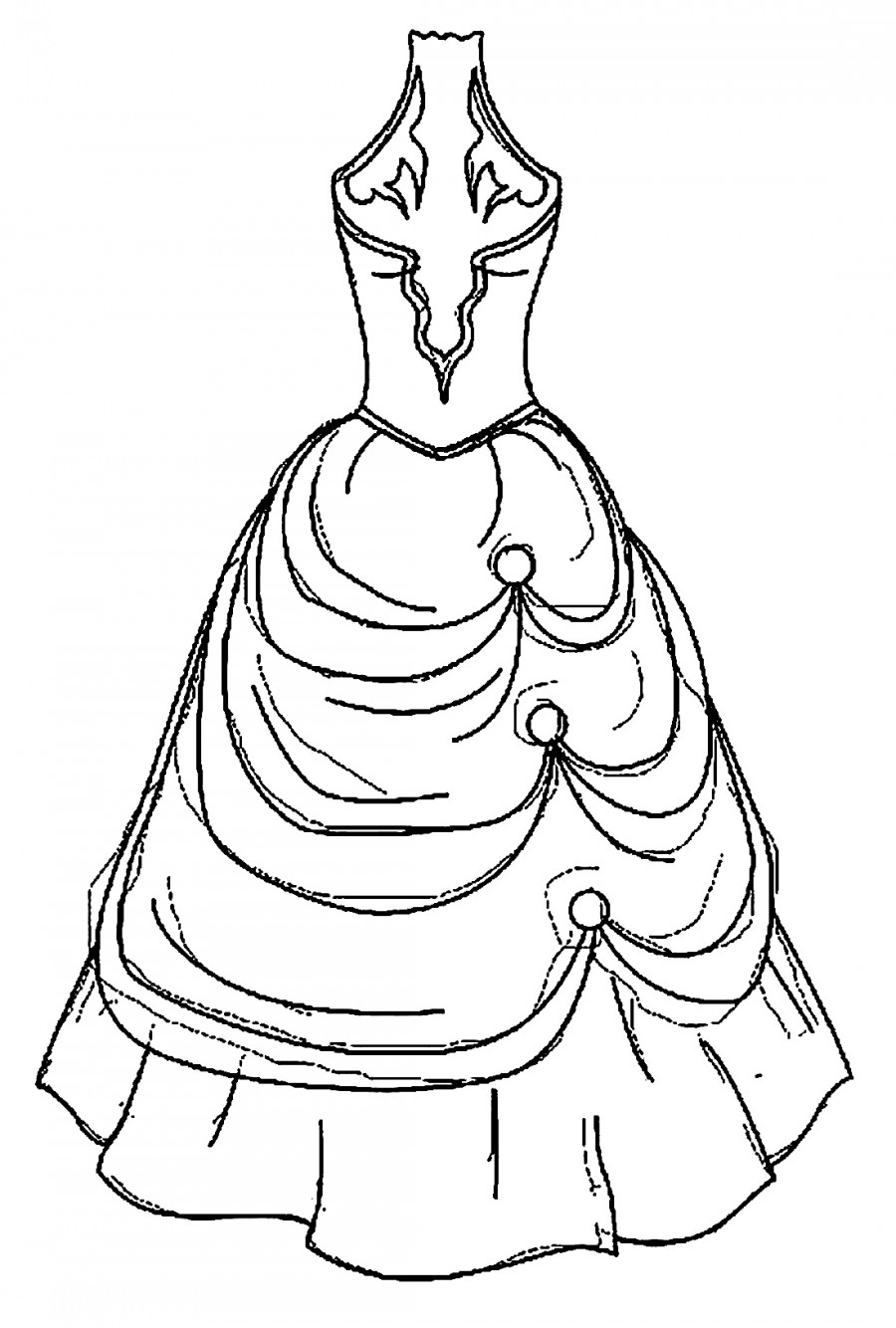 Платье с корсетом - раскраска №13545