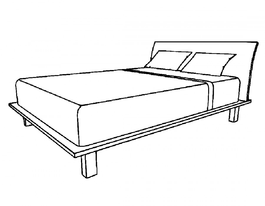Кровать с подушками рисунок