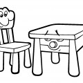 Столик и стульчик - раскраска №13960