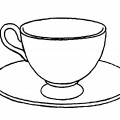 Чашка с блюдцем - раскраска №14018