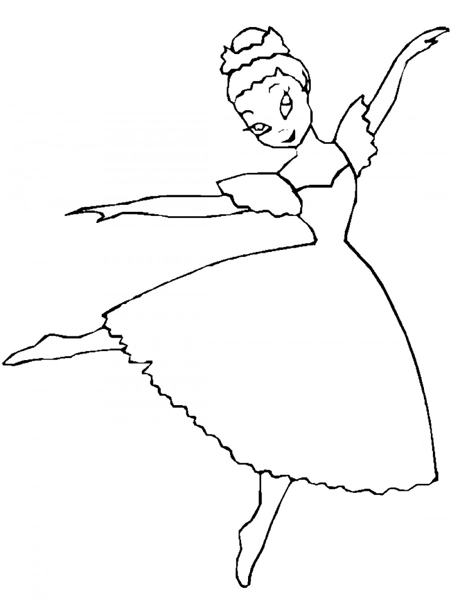 Балерина босиком - раскраска №11620