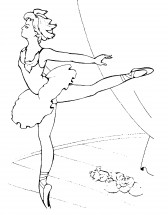Балерина на сцене - раскраска					№5965