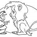 Лев и ветеринар - раскраска №9404