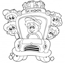 Водитель школьного автобуса - раскраска					№7518