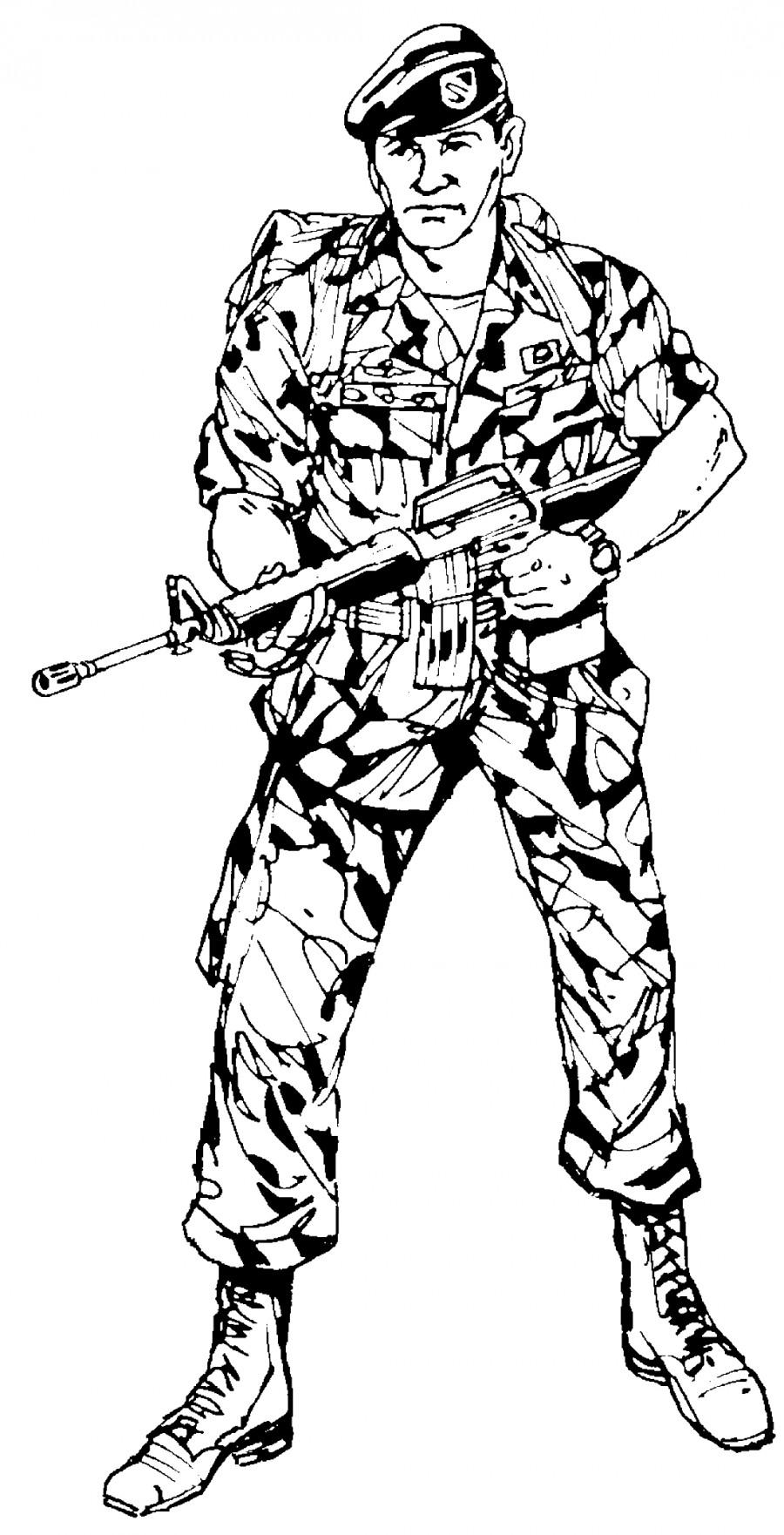 Военный в форме - раскраска №11030