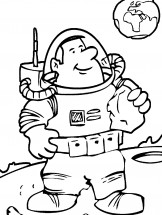 Космонавт на Луне - раскраска					№9398