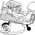 Летчик в облаках - раскраска №5083