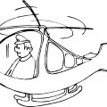 Летчик вертолета - раскраска №14043