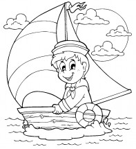 Юный моряк - раскраска					№12281