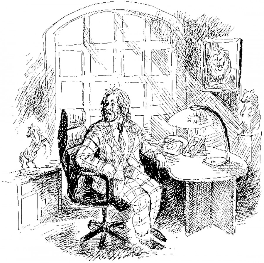 Писатель в кабинете - раскраска №5135
