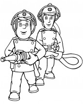 Два пожарных - раскраска					№5152
