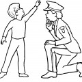 Полицейский женщина и мальчик - раскраска №10903