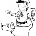 Полицейский и собака - раскраска №12027