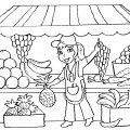 Продавец овощей - раскраска №10557