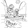 Веселые рыбаки - раскраска №14173