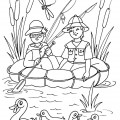 Два рыбака - раскраска №11765