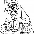 Зимняя рыбалка - раскраска №10347