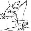 Молодой рыбак - раскраска №9681