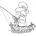 Рыбак с усами - раскраска №11962