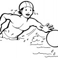 Спортсмен в бассейне - раскраска №13924