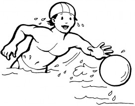 Спортсмен в бассейне - раскраска					№13924