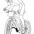 Спортсмен на велосипеде - раскраска №12601