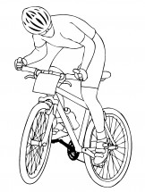 Спортсмен на велосипеде - раскраска					№12601