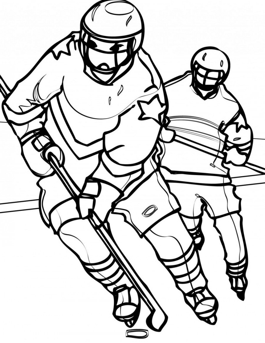 Спортсмен хокеист - раскраска №12365