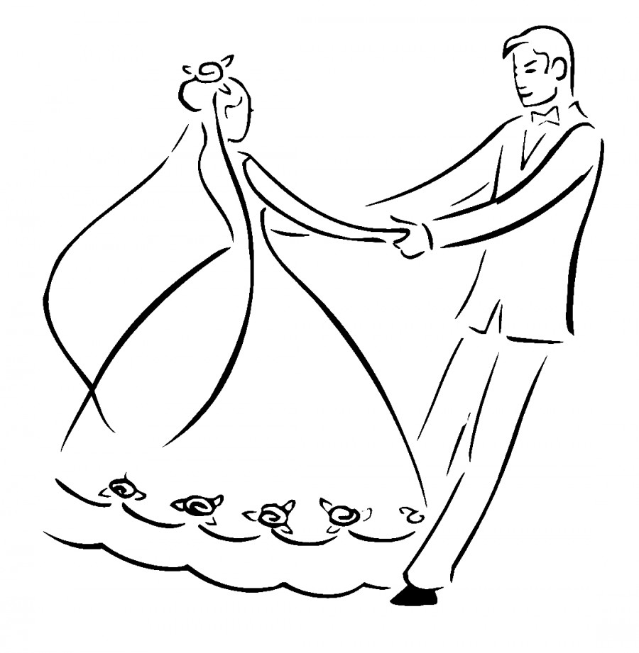 Свадебный танец - раскраска №10296