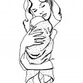 Мама и новорожденный - раскраска №10135
