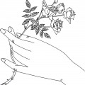 Рука с розой - раскраска №9716